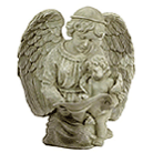 Angel Reading With Cherub Birdfeeder