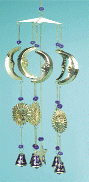 Brass Moon, Star, Sun Wind Chime