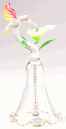 Color Glass Hummingbird Bell