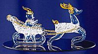 Spun Glass Santa Sleigh Ride