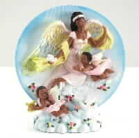 African American Angel Cherub Plate