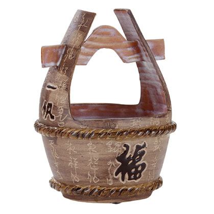 Ceramic Village Water Bucket