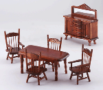 6 pc Wood Mini Dining Room